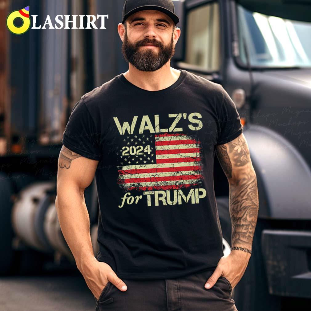Walz's For Trump Us Flag T-shirt