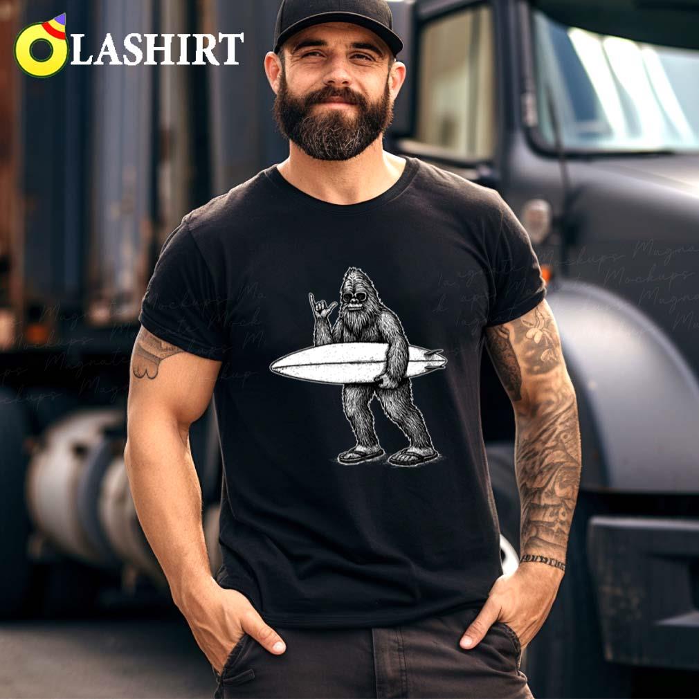 Funny Bigfoot Surfer Shirt, Sasquatch Surfershirt Best Sale
