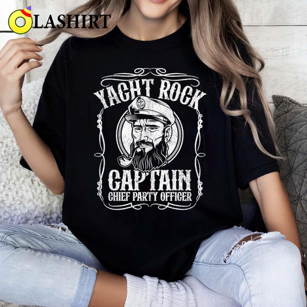 Funny Yacht Music Rock Tain Pontoon Boat Party Music Boating Vintage T-shirt Classic Shirt