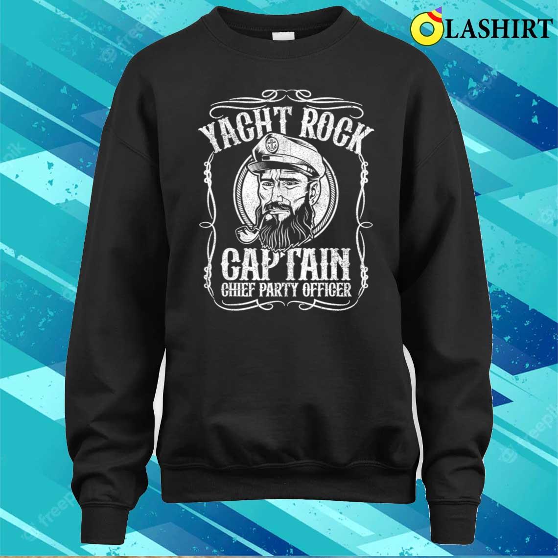 Funny Yacht Music Rock Tain Pontoon Boat Party Music Boating Vintage T-shirt Sweater Shirt
