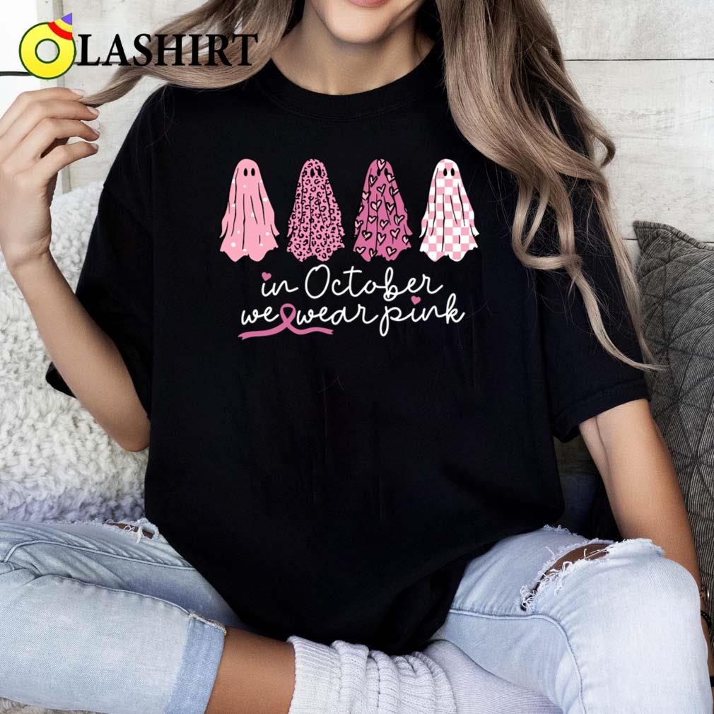 In October We Wear Pink Breast Cancer Awareness Halloween T-shirt Classic Shirt