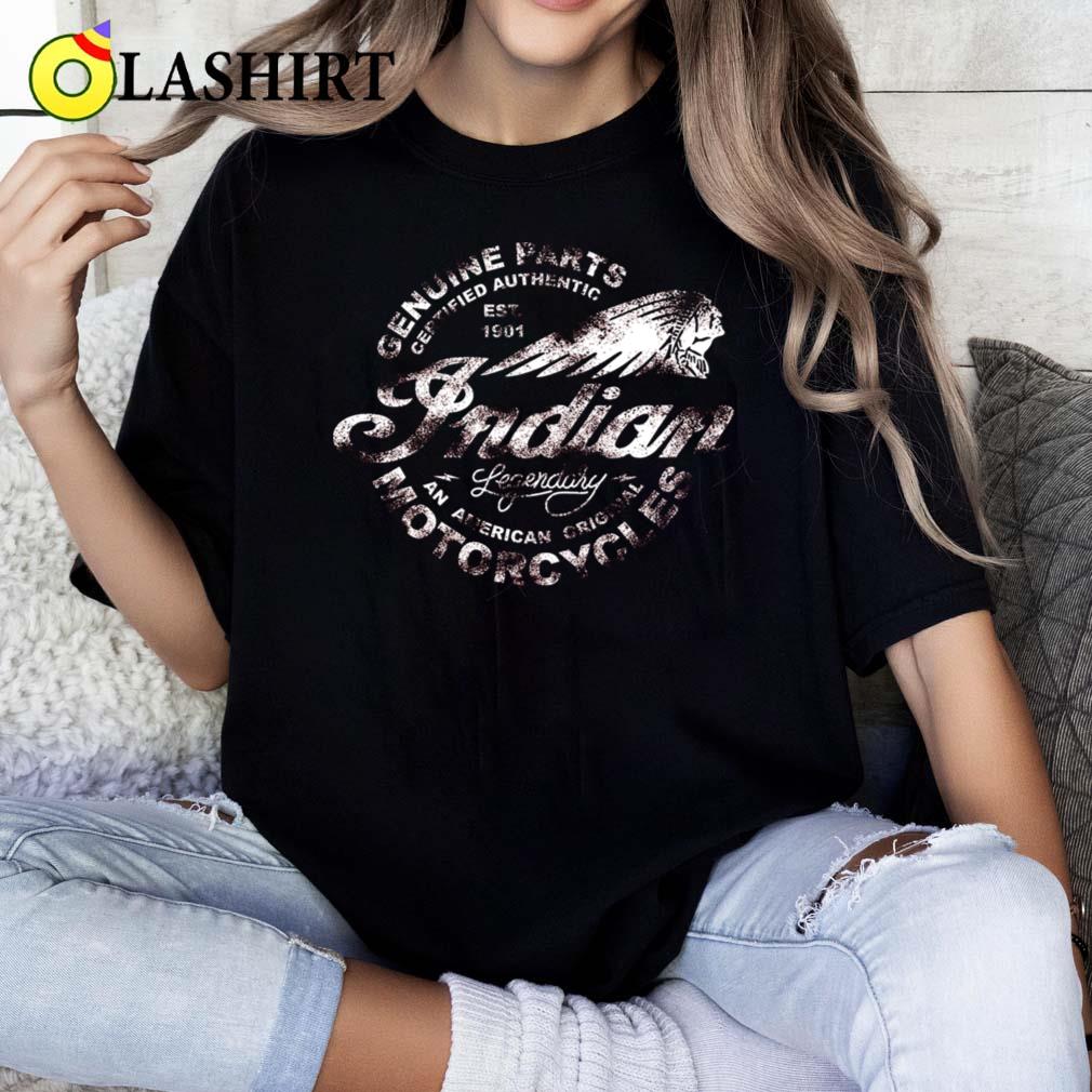Indiann Motorcycless Vintage Sign Legendarywhite T-shirt Classic Shirt