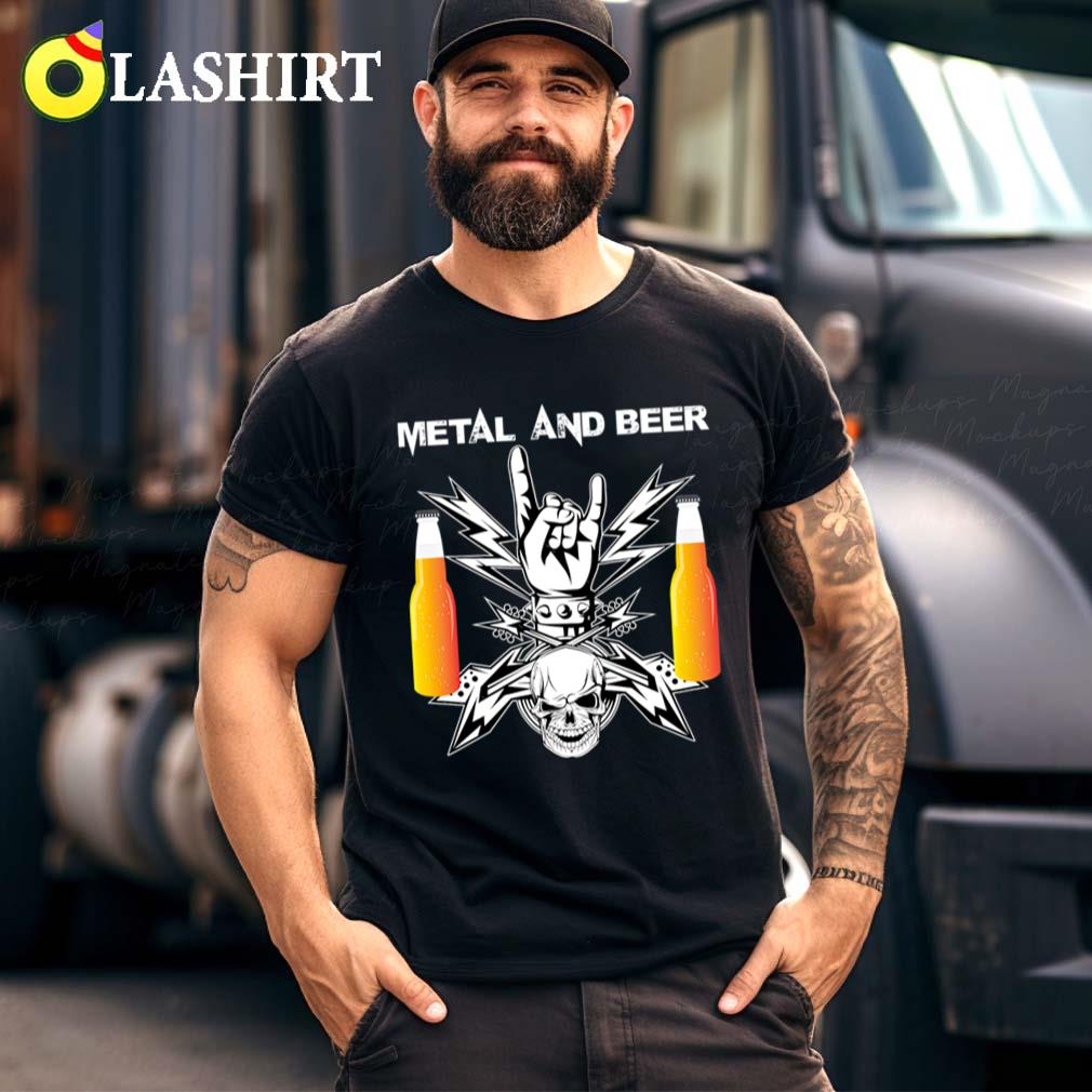 Metal & Beer Drinker T-shirt Best Sale