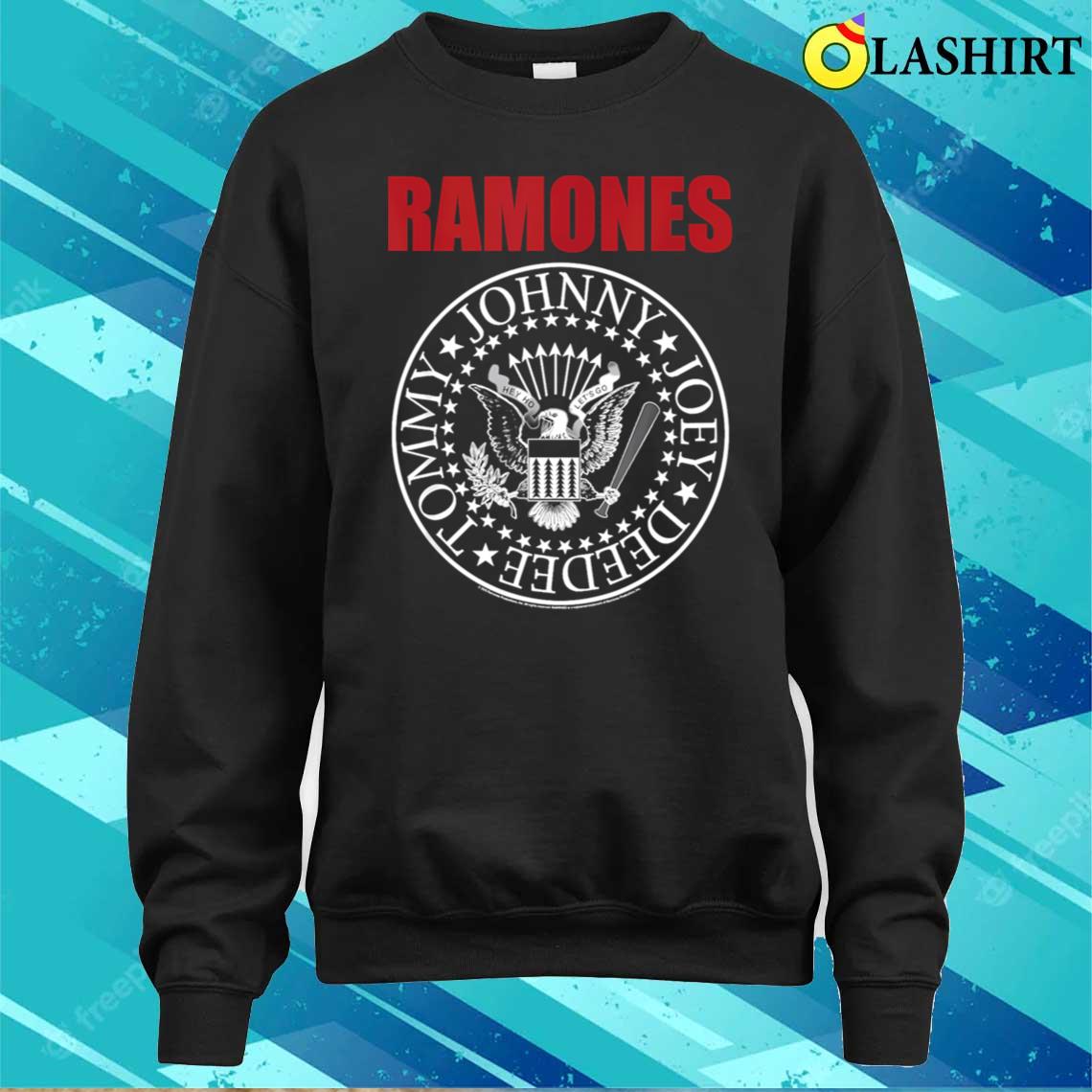 Ramones Red Text Seal Music Band T-shirt Sweater Shirt
