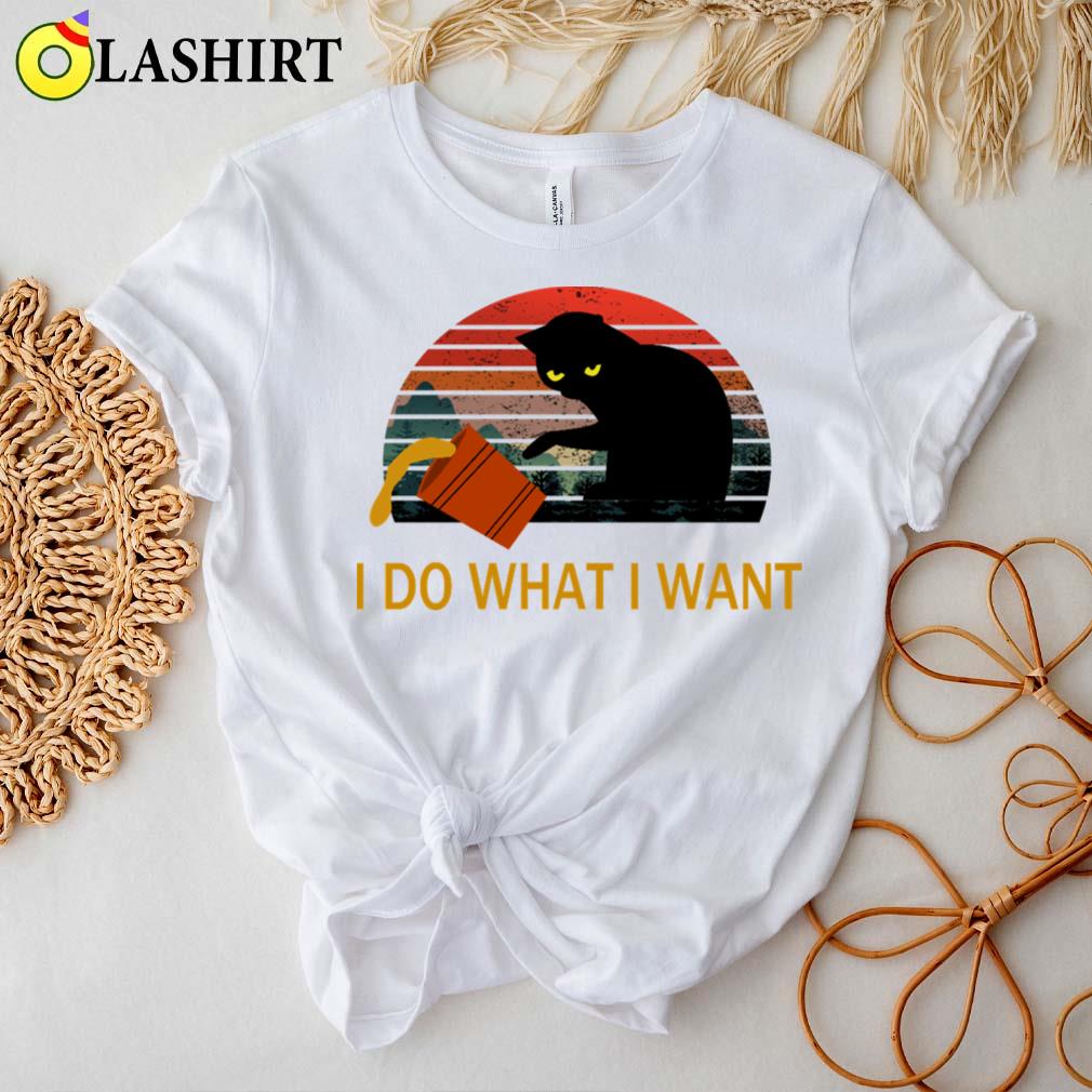 I Do What I Want Black Cat In Sunset T-shirt