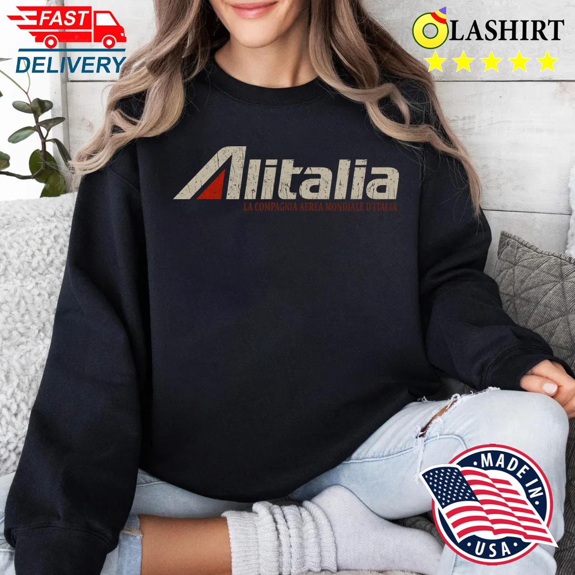 Alitalia Airline Vintage T-shirt Sweater Shirt