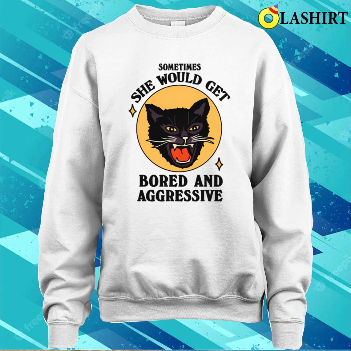 Angry Cat Meme Funny Aggressive Cat Cat Lover T-shirt Sweater Shirt
