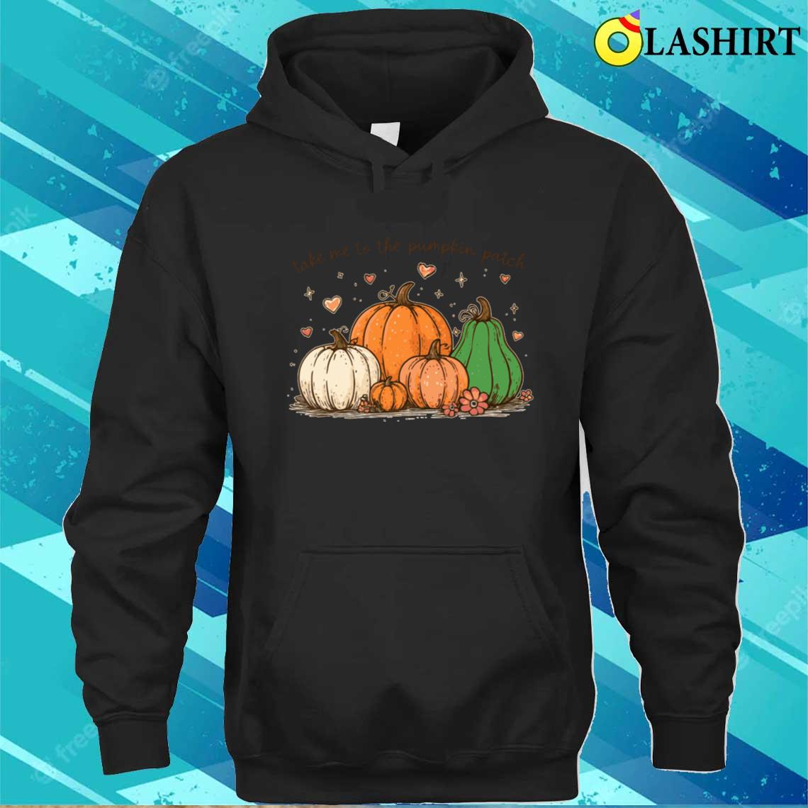 Autumn Pumpkin Patch Illustration T-shirt Unisex Hoodie