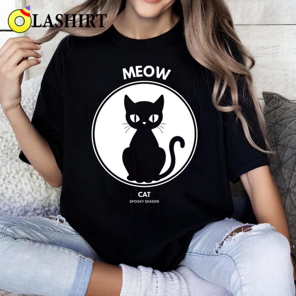 Black Cat Meow Spooky Vibes Halloween Shirt T-shirt Classic Shirt