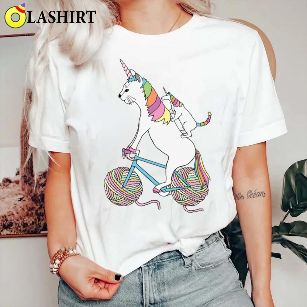 Cat Unicorn And Unicorn Cat Who Is Riding A Bike T-shirt Classic Shirt