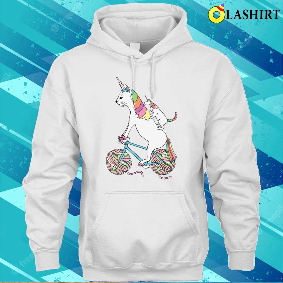Cat Unicorn And Unicorn Cat Who Is Riding A Bike T-shirt Unisex Hoodie