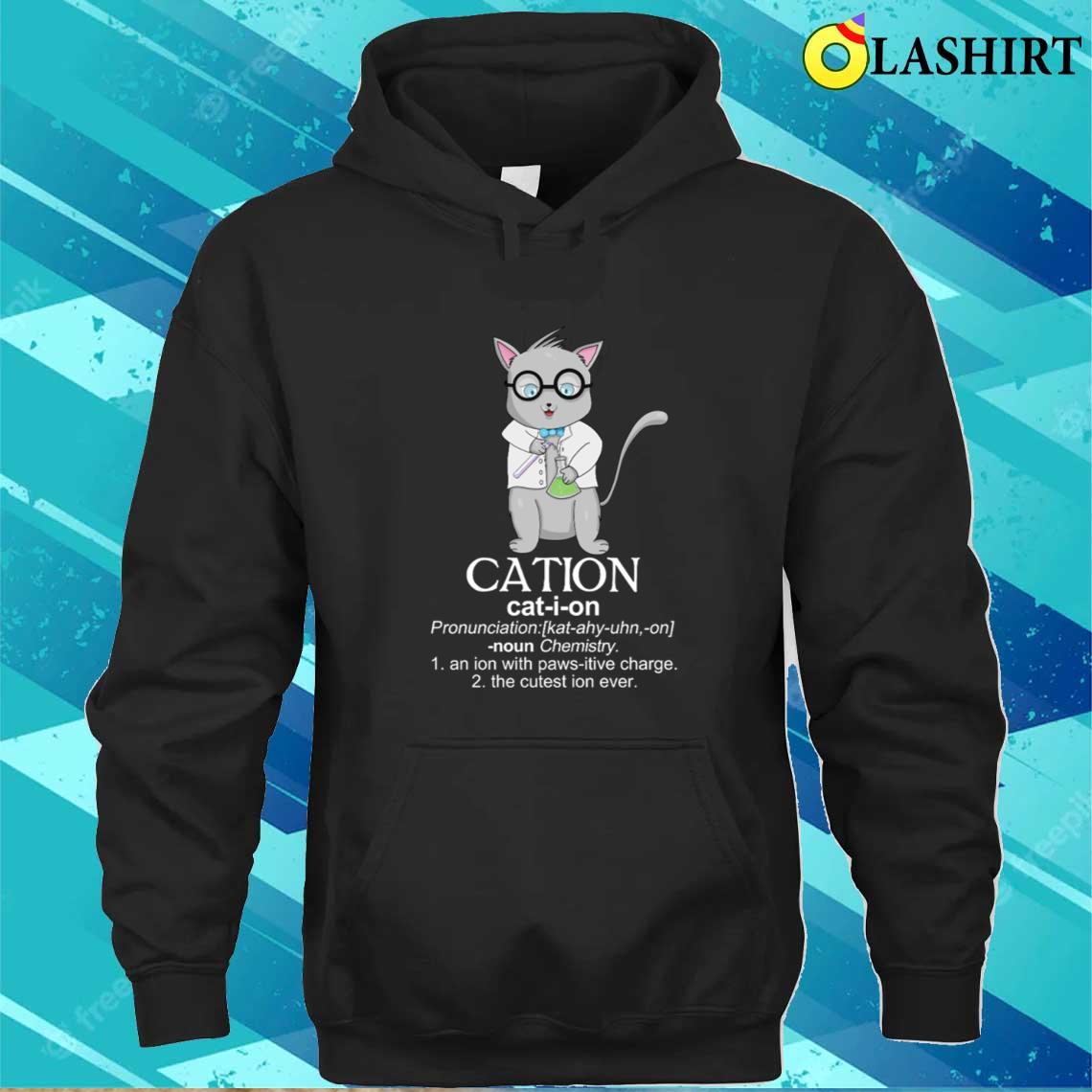 Cation Science Cat Shirt - Funny Chemistry Pun T-shirt Unisex Hoodie