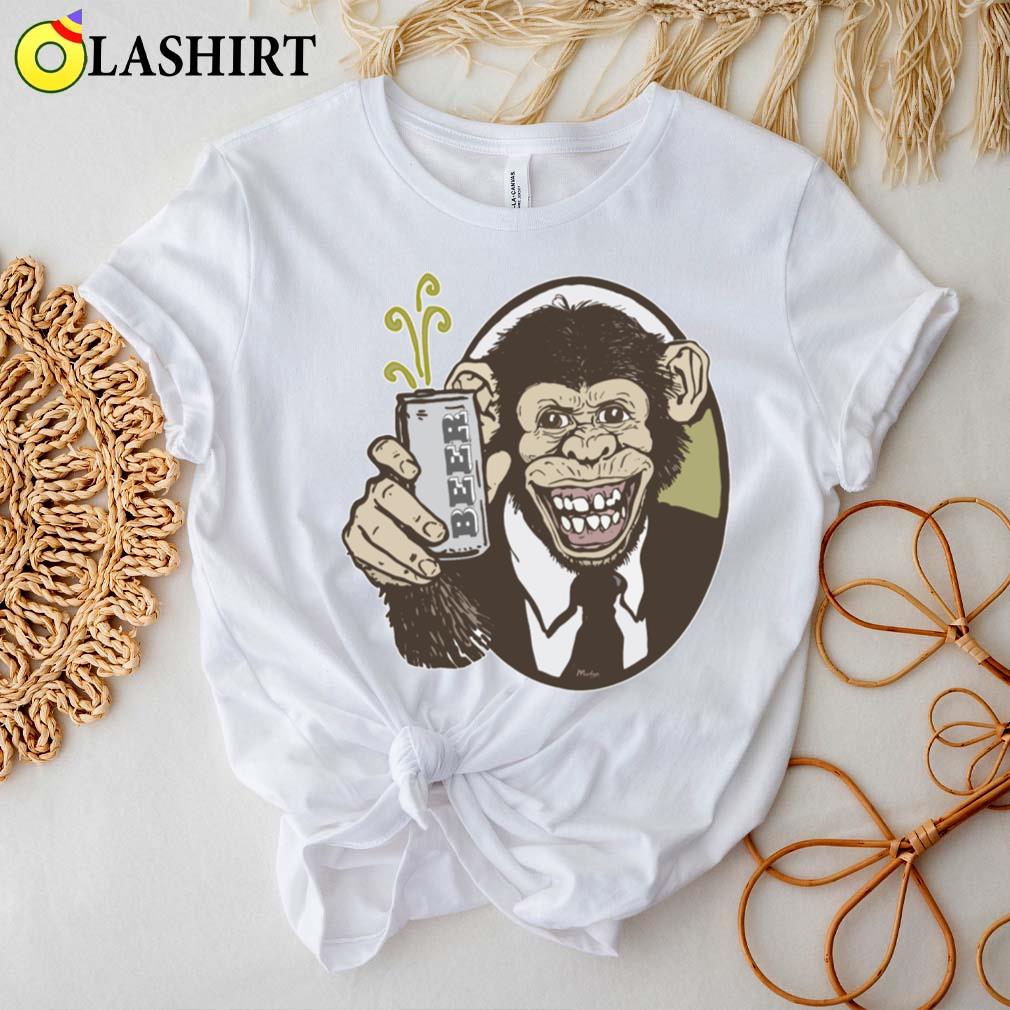 Chimp Beer Smile T-shirt Best Sale