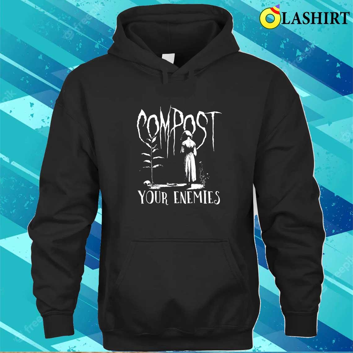 Compost Your Enemies Retro Mental Health Shirt Unisex Hoodie