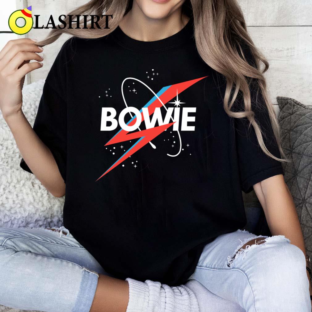 David Bowie Lettering Starry Sky With Lightning T-shirt Classic Shirt