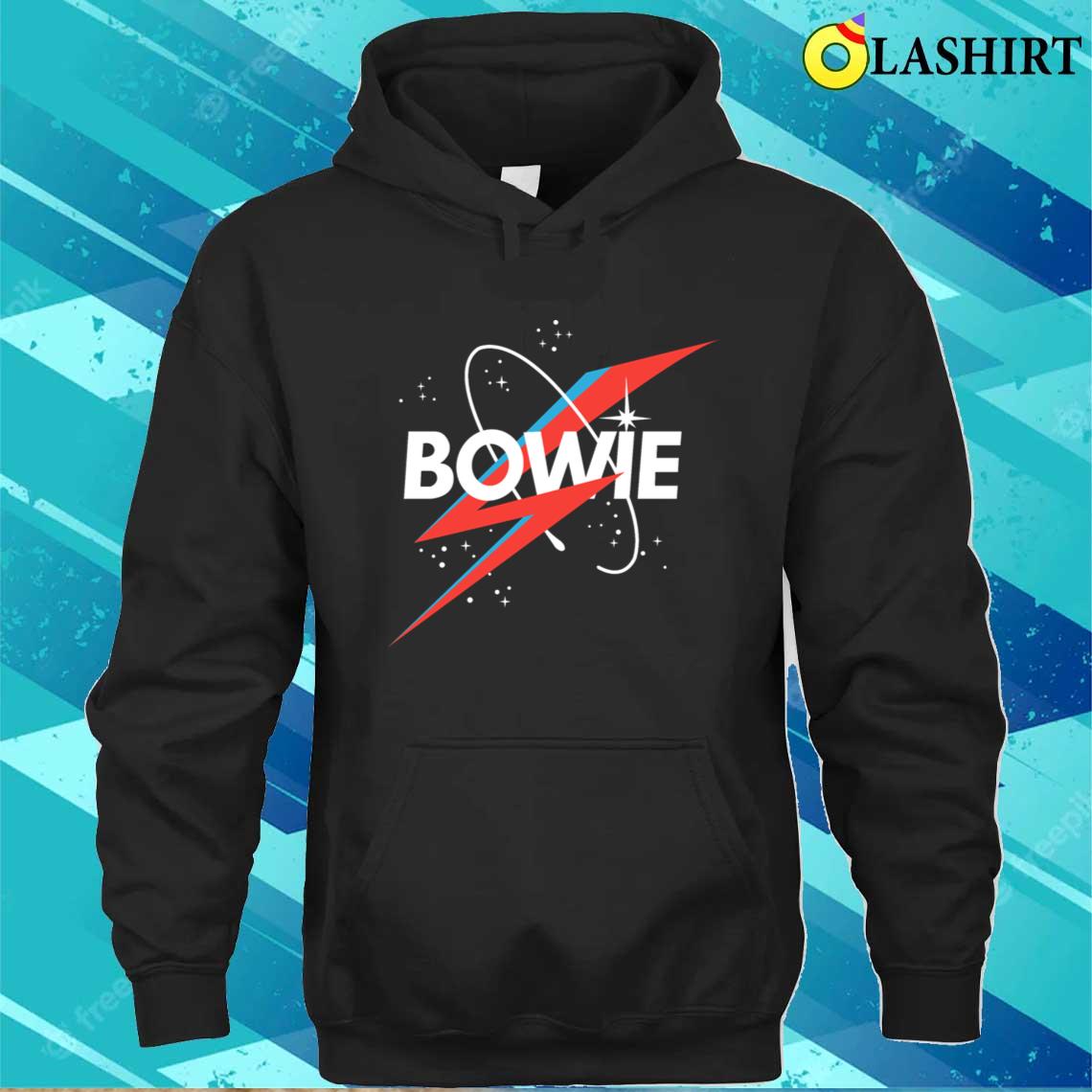 David Bowie Lettering Starry Sky With Lightning T-shirt Unisex Hoodie