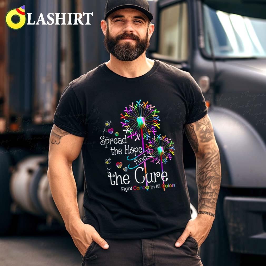 Fight Cancer In All And Every Color Ribbons Flower Heart T-shirt Best Sale