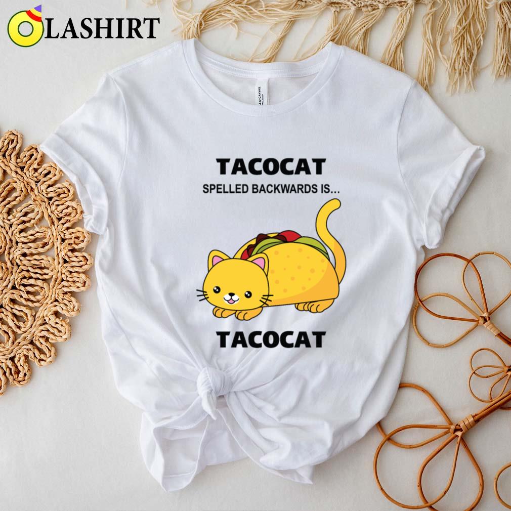 Funny Cat Illustration Tacocat T-shirt Best Sale