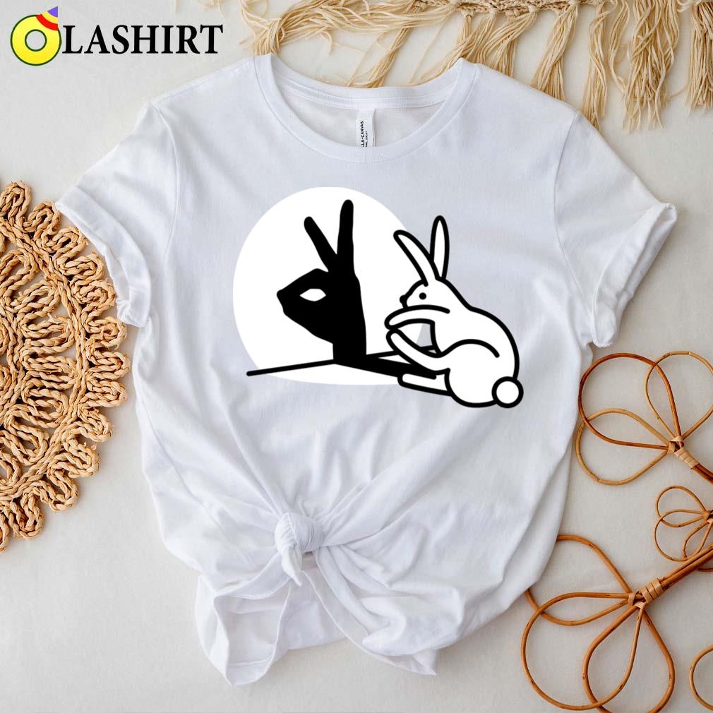 Funny Rabbit Hand Shadow Puppets Humor Pop Art T-shirt Best Sale