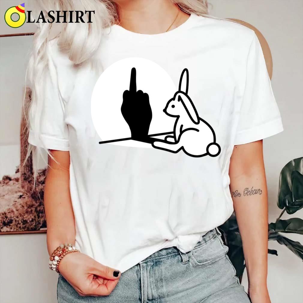 Funny Rabbit Shadow Hand Middle Finger Fuck Off T-shirt Classic Shirt