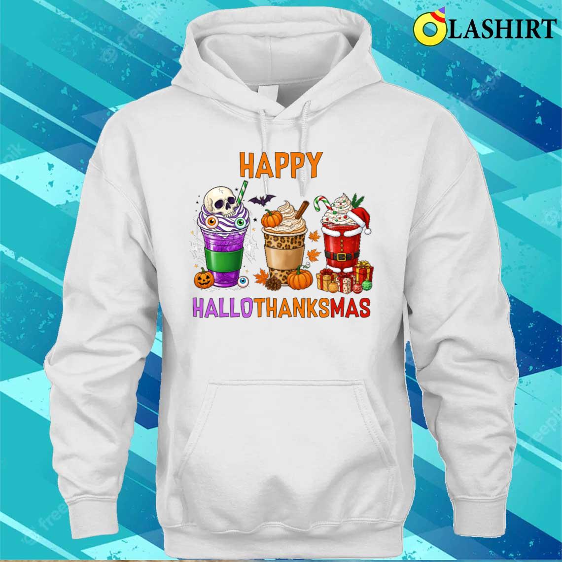 Hallothanksmas Halloween Thanksgiving Christmas T-shirt Unisex Hoodie