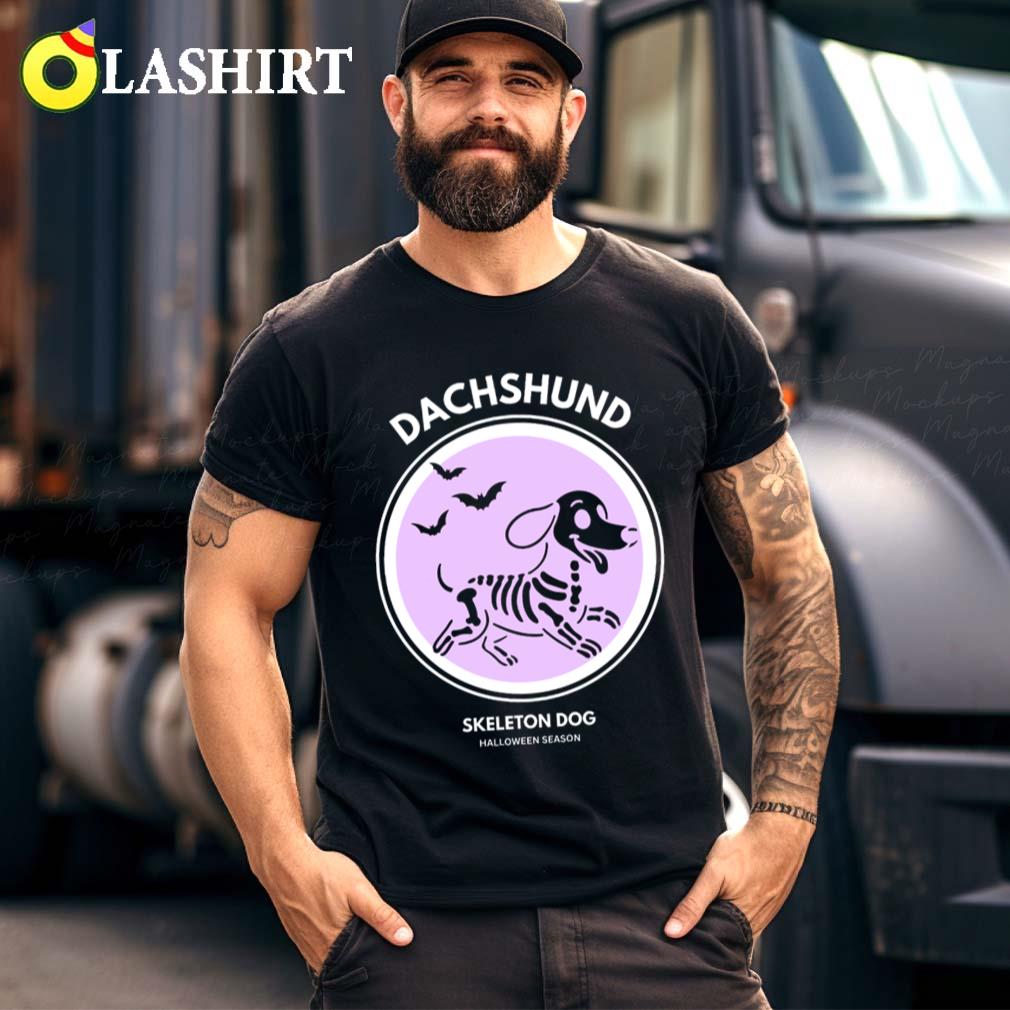 Halloween Skeleton Dachshund Dog Design Shirt T-shirt Best Sale
