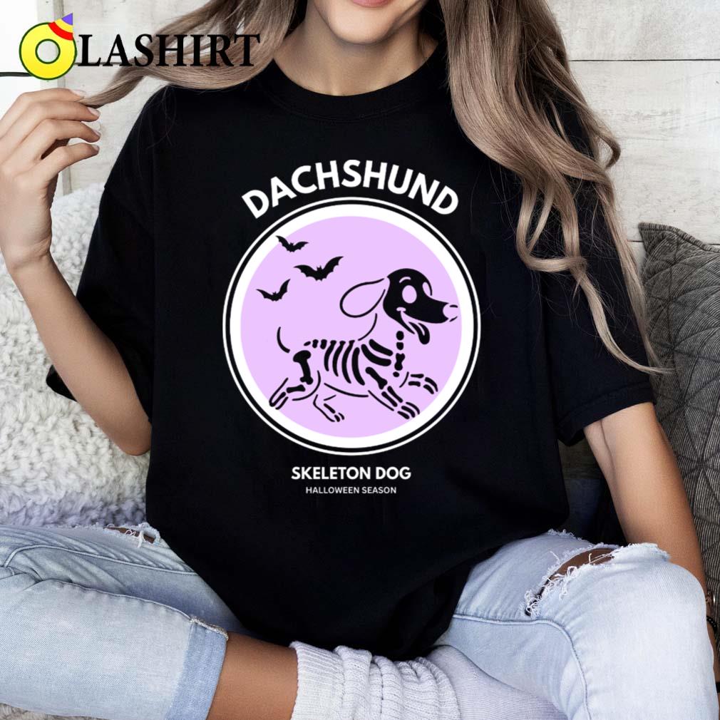 Halloween Skeleton Dachshund Dog Design Shirt T-shirt Classic Shirt