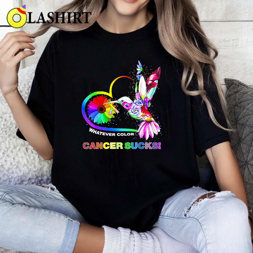 Hummingbird Whatever Color Cancer Sucks Fight Cancer Ribbons T-shirt Classic Shirt