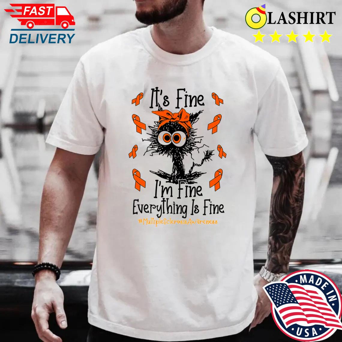 It's Fine I'm Fine Funny Orange Ribbon Shirt Best Sale