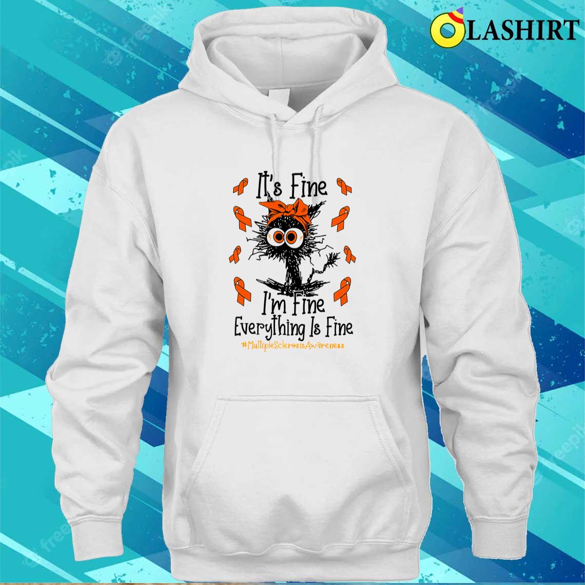 It's Fine I'm Fine Funny Orange Ribbon Shirt Unisex Hoodie