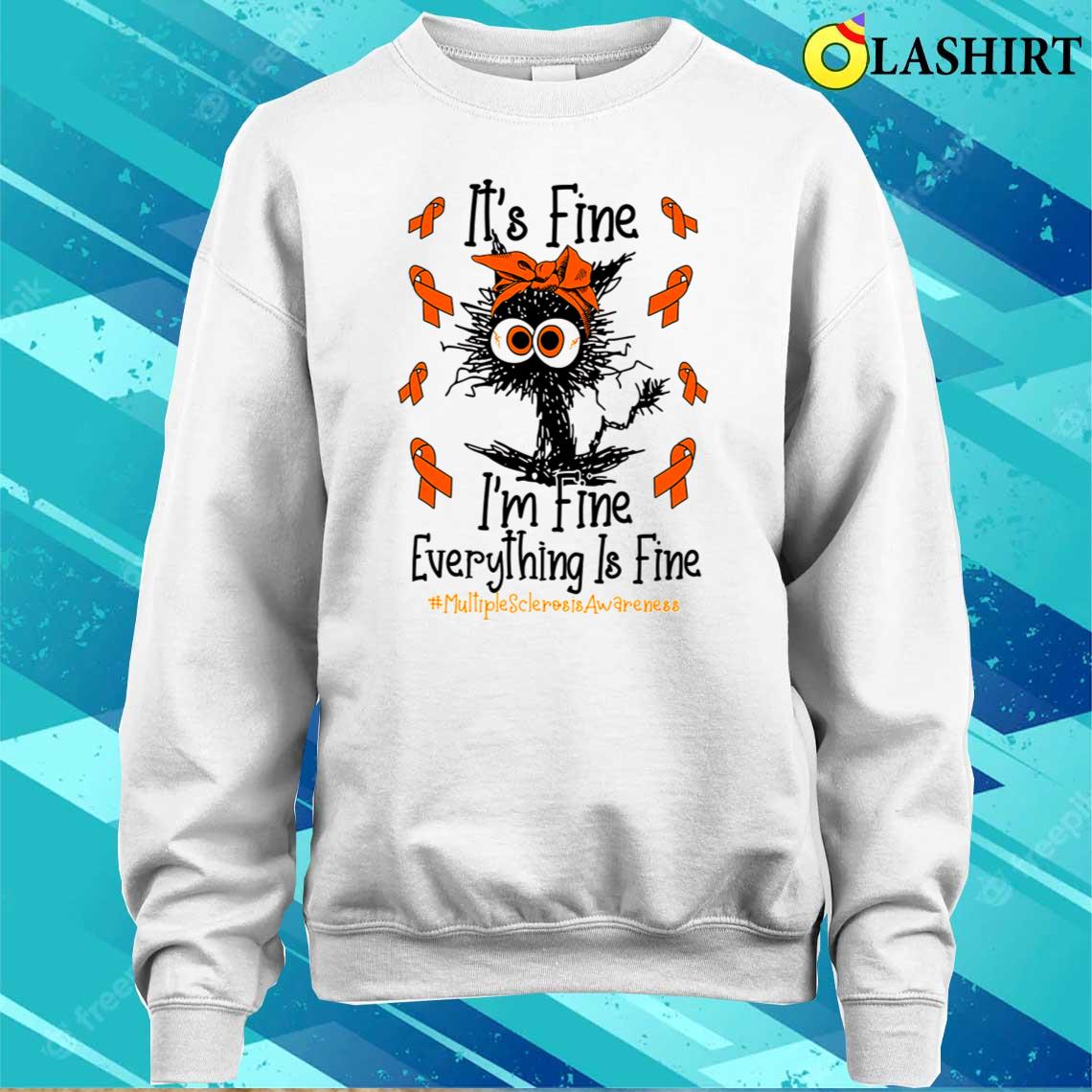 It's Fine I'm Fine Funny Orange Ribbon Shirt Sweater Shirt