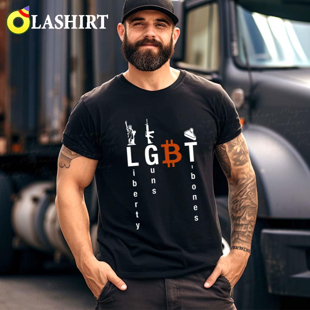 Liberty Guns T-bones Bitcoin Shirt Best Sale