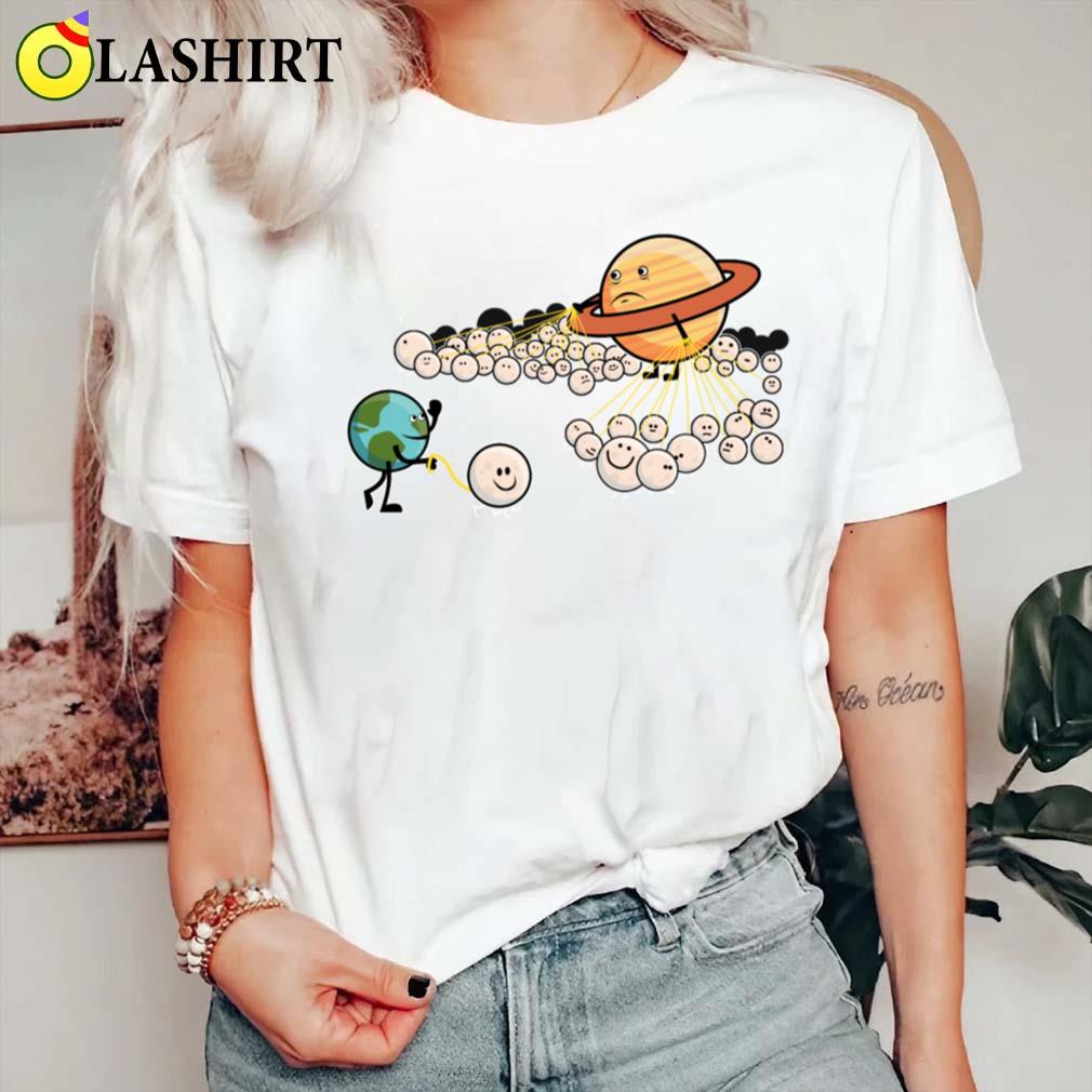 Saturn And Earth Walking Their Moons T-shirt Classic Shirt