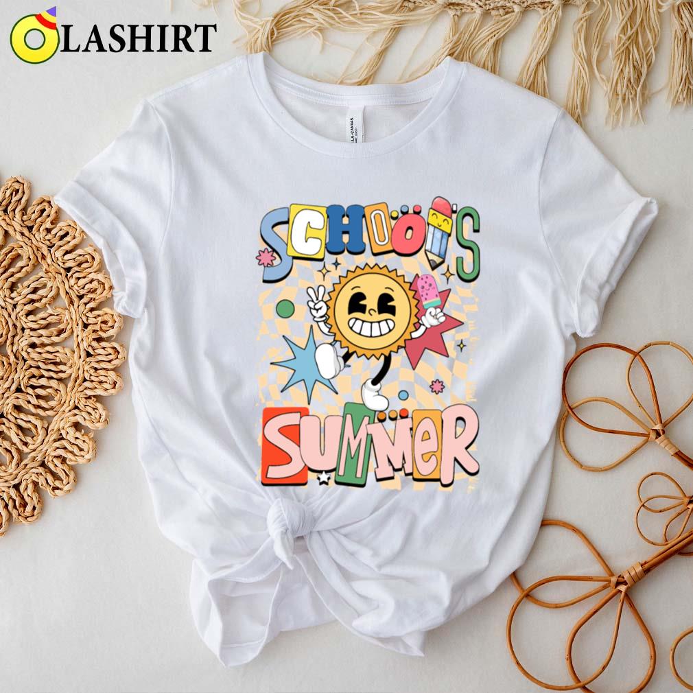School Out For Summer Sunshine Retro Groovy T-shirt Best Sale