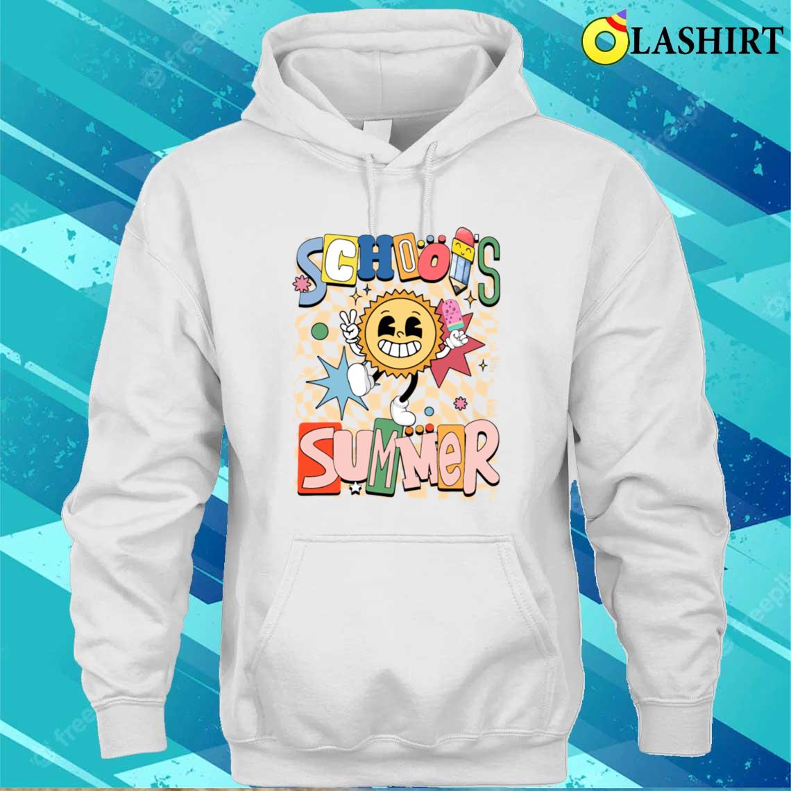 School Out For Summer Sunshine Retro Groovy T-shirt Unisex Hoodie