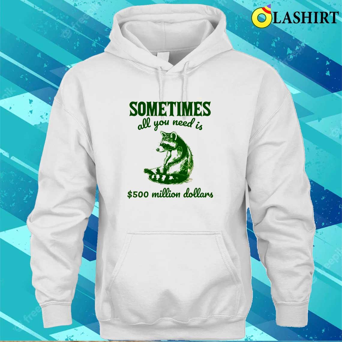 Sometimes All You Need Is 500 Million Dollars Raccoon Comfort Colors Shirt Unisex Hoodie