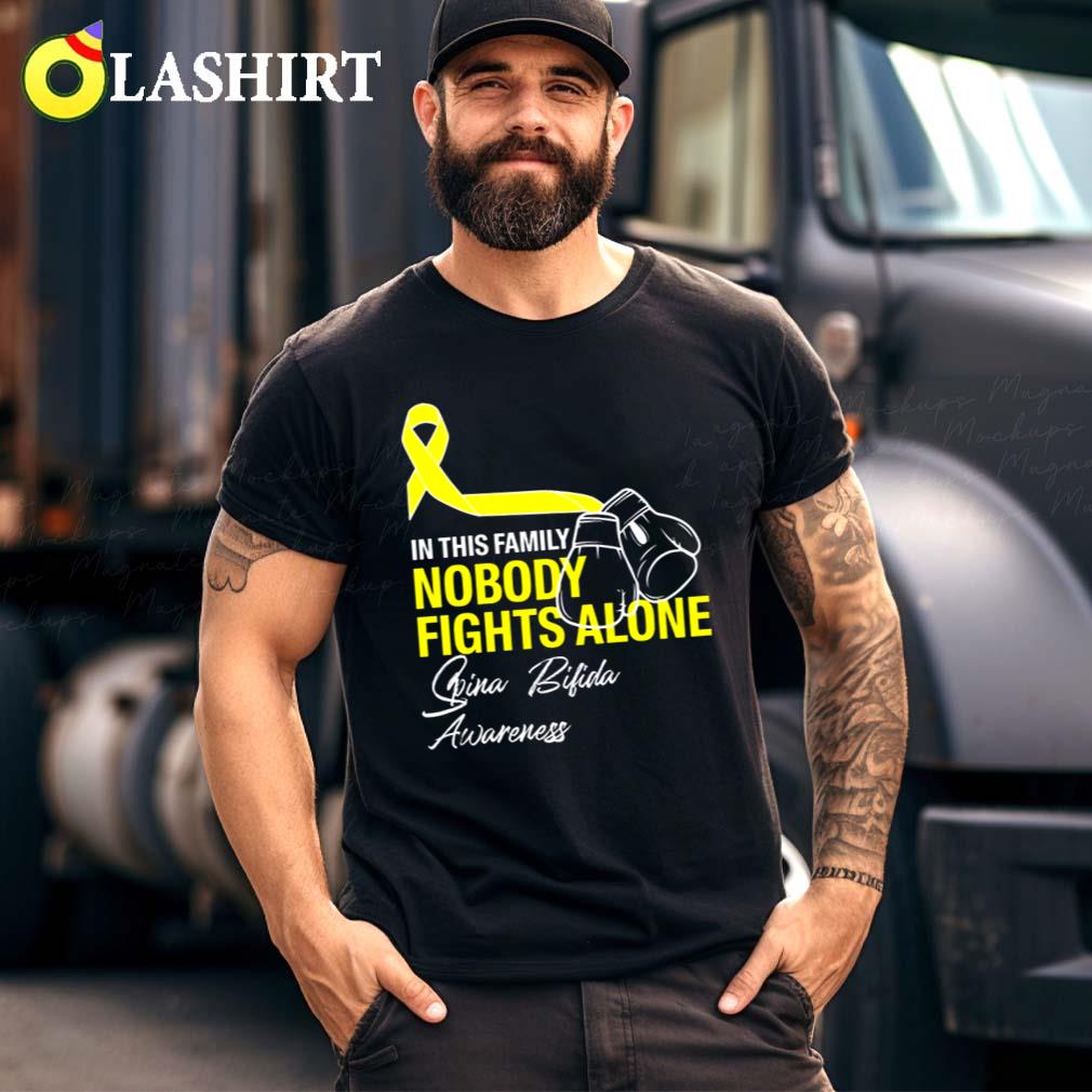 Spina Bifida T-shirt, In This Family Nobody Fights Alone Shirt Best Sale