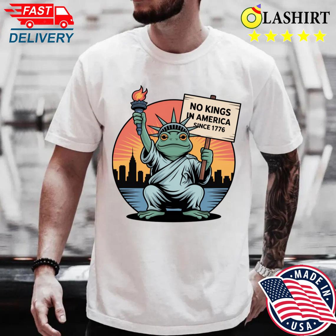 Vintage No Kings In America Portland Frog Protest Statue Of Liberty Frogtifa Anti Fascist T-shirt