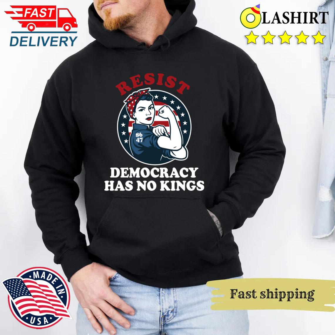 American Revolution Shirt, No Kings In America Statement Tee Unisex Hoodie