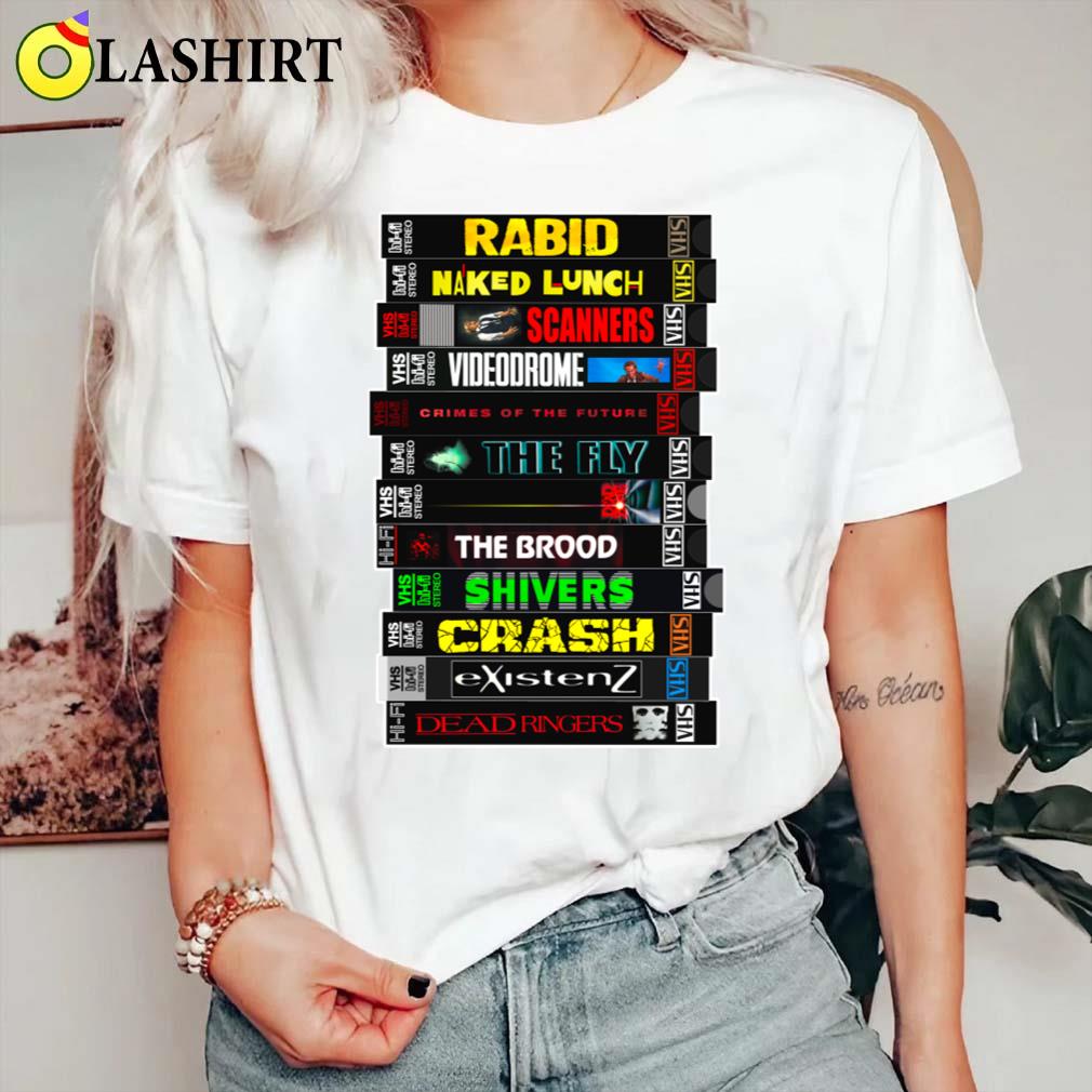 David Cronenberg Horror Movie Vhs Stack T-shirt Classic Shirt