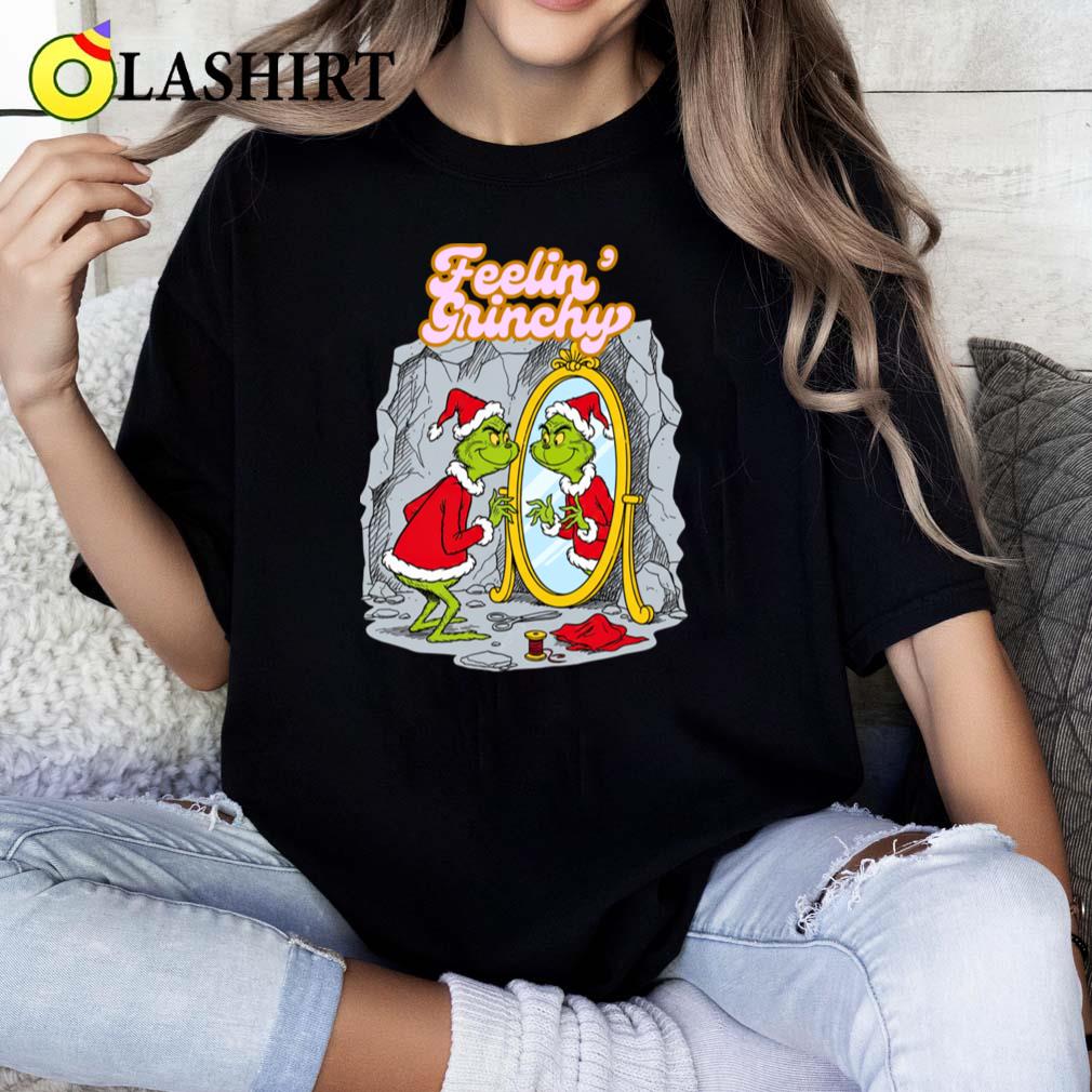 Feelin Grinchy Funny Christmas Mirror Reflection Holiday T-shirt Classic Shirt
