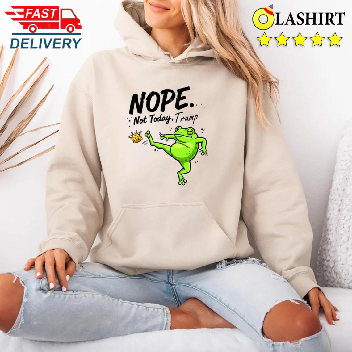 Funny Political Meme No King In America Frog T-shirt Unisex Hoodie