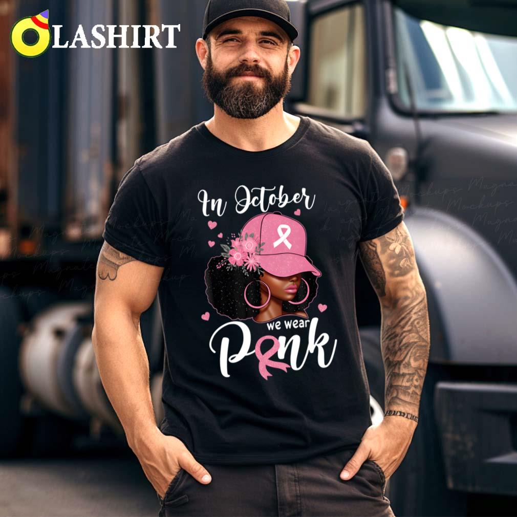 In October Pink Breast Black T-shirt Best Sale
