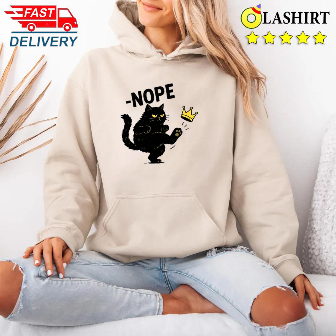 No Kings In America Black Cat Shirt, No Kings Shirt Unisex Hoodie