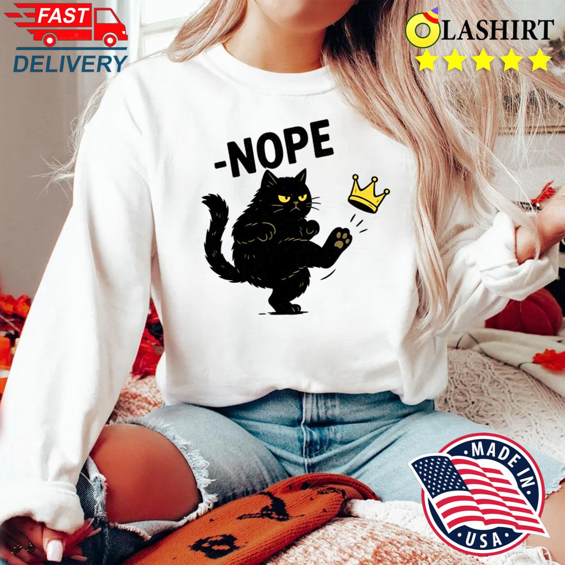 No Kings In America Black Cat Shirt, No Kings Shirt Sweater Shirt