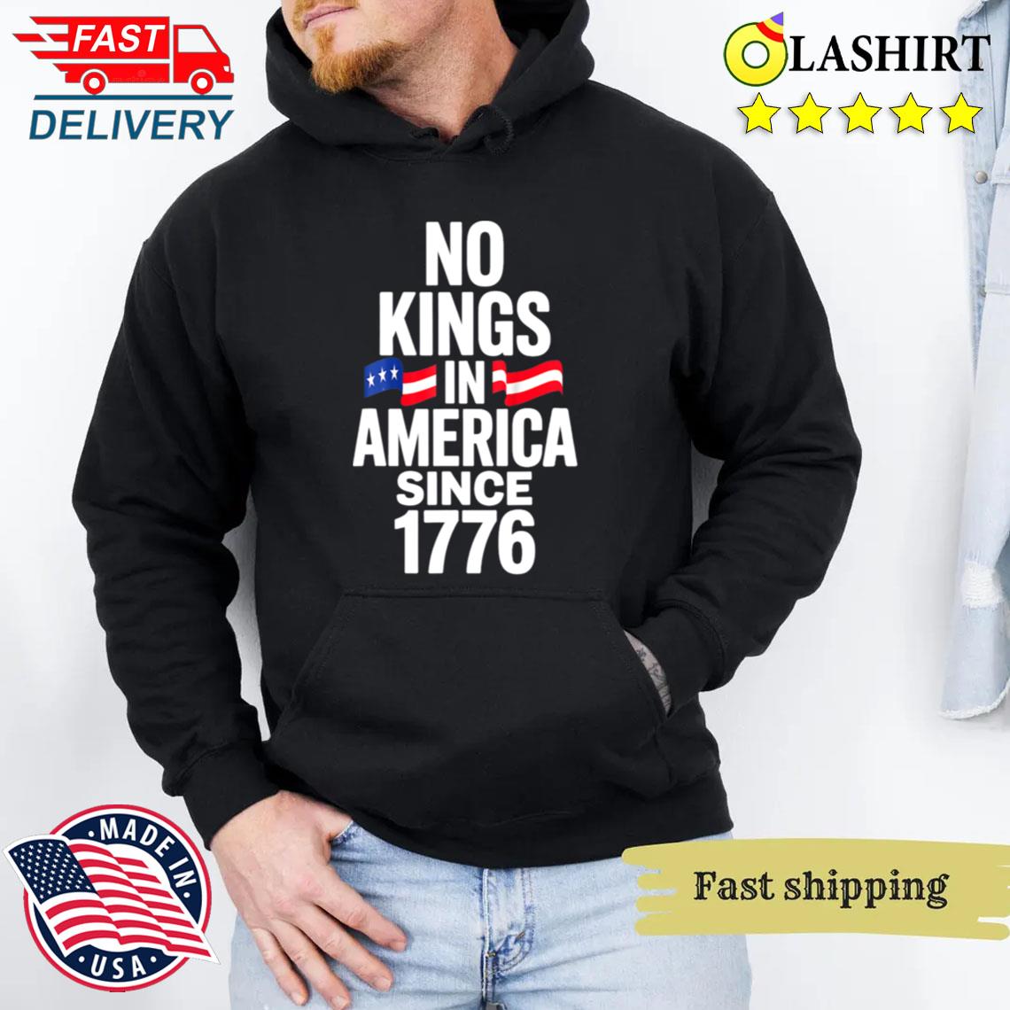 No Kings In America T-shirt, Anti-monarchy American Pride Unisex Hoodie