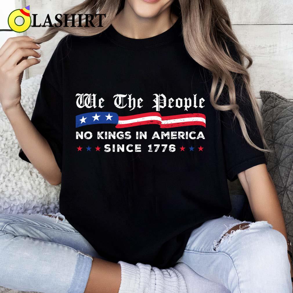 No Kings In America Usa T-shirt, Bold American Statement Shirt Classic Shirt