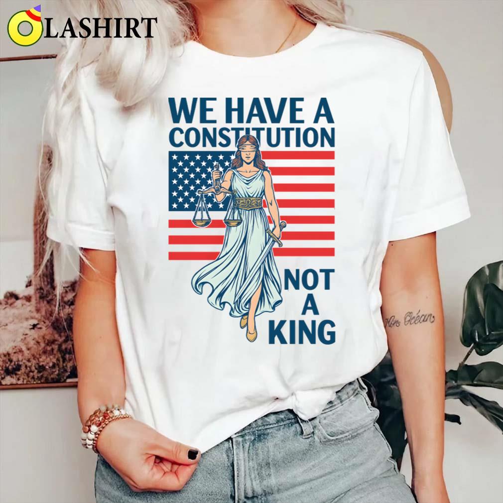 Patriotic Usa Shirt, No Kings In America Graphic T-shirt Classic Shirt