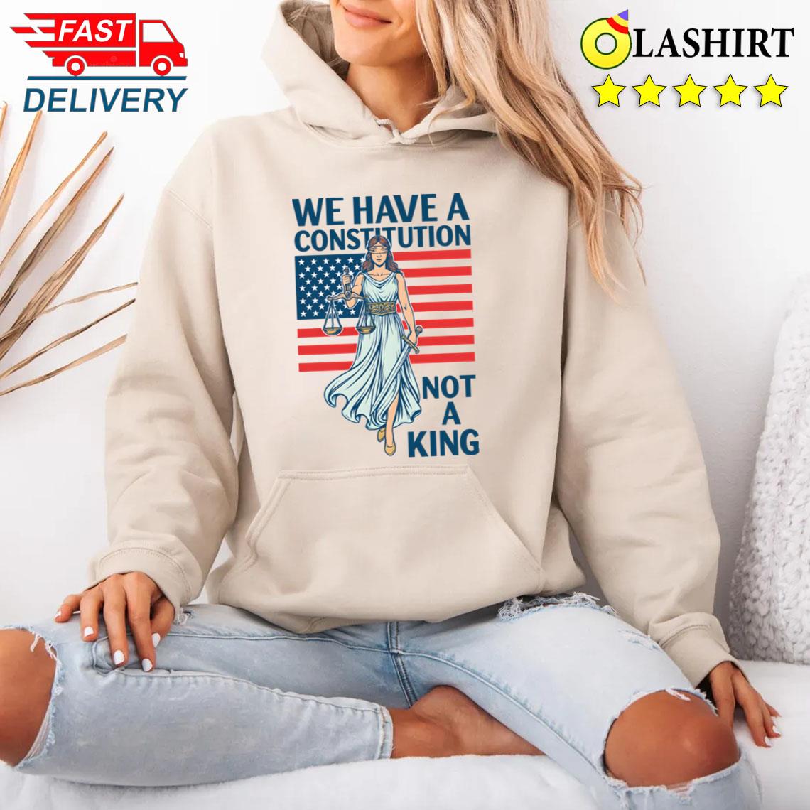 Patriotic Usa Shirt, No Kings In America Graphic T-shirt Unisex Hoodie
