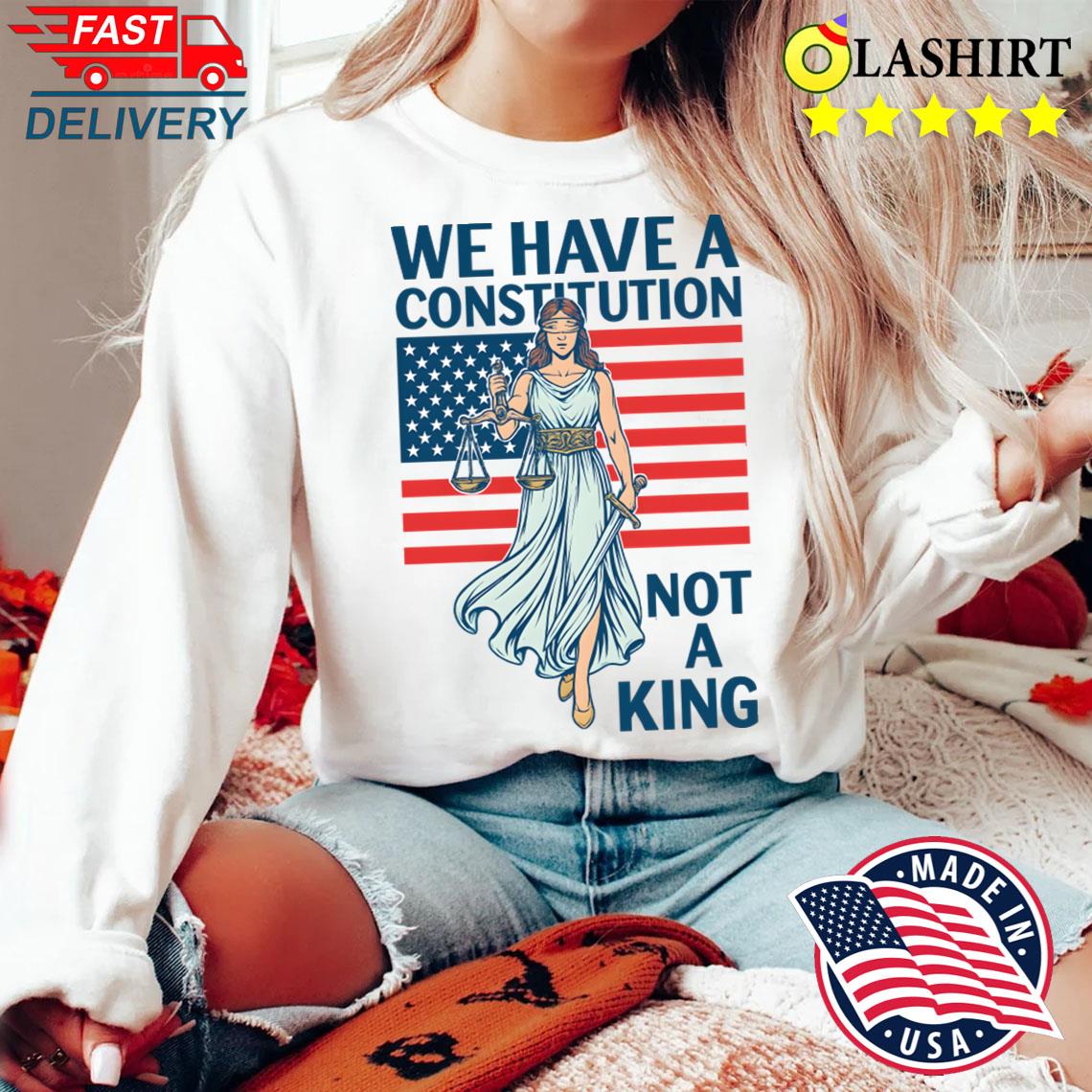 Patriotic Usa Shirt, No Kings In America Graphic T-shirt Sweater Shirt